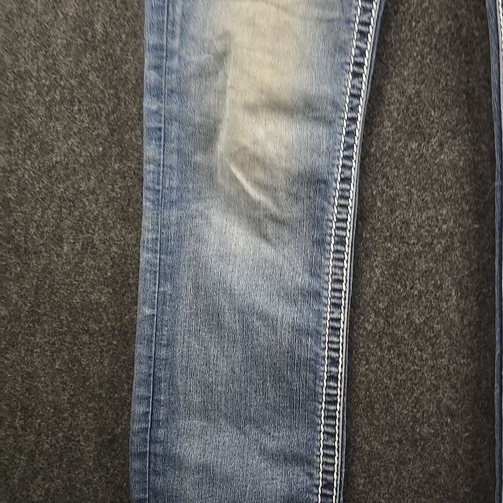 Rock Revival Jen Low Rise Embellished Flap Easy Straight Jeans 27 (32x32) - Picture 7 of 16